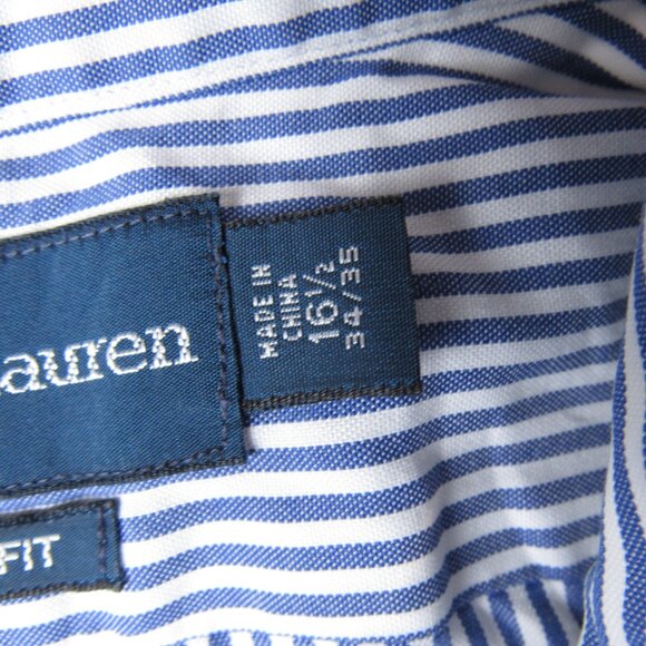 Ralph Lauren Shirt Long Sleeve Men's Size 16 1/2 34/35 Button Down Striped - Picture 4 of 8